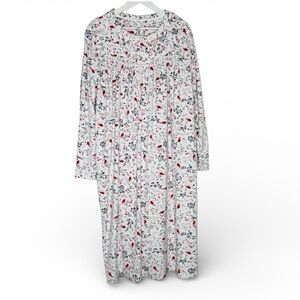 Aria Recycled Plastic white Winter Red Cardinal nightgown with pockets Size 3X